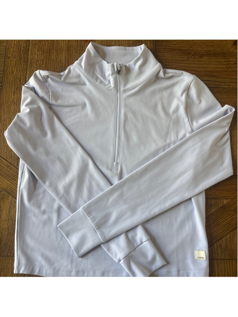 Women's Vuori quarter zip long sleeve soft sky heather size M